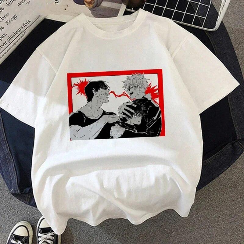Jujutsu Kaisen T-Shirt Neue japanische Anime Unisex Kawaii Sommer Tops Yuji Itadori Graphic Tees Ulzzang Lose Cartoon Unisex Unisex T-Shirt