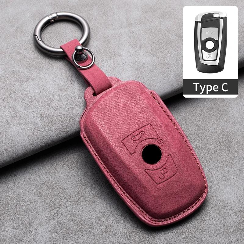 Leather Car Remote Key Case Cover for Bmw F20 G20 G30 X1 X3 X4 X5 G05 X6 X7 G11 F15 F16 G01 G02 F48 1 2 3 4 5 6 7 Series