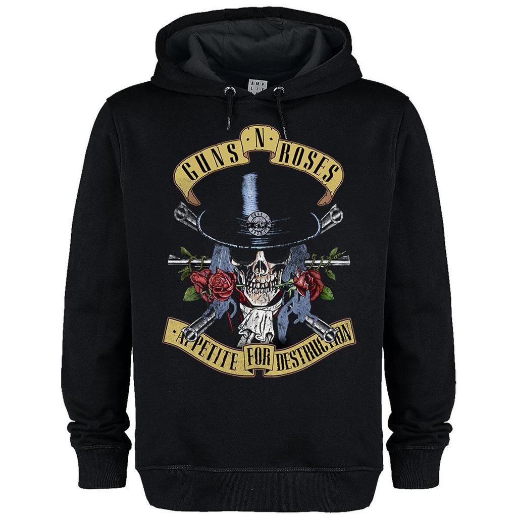 Amplified Unisex Adult Tophat Skull Guns N Roses Hoodie