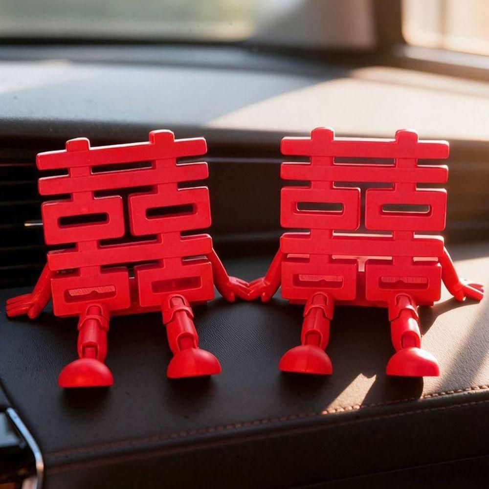 1/2Pcs Red Chinese Wedding Decorations Joint Movability Double Happiness Ornaments  New Year