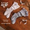 Little Naive Girls' Lace Anti-Bacterial Mid-Calf Socks