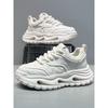 Mens Premium Leather Chunky Sneakers Casual Thick Sole Height Increasing Comfortable Walking Shoes