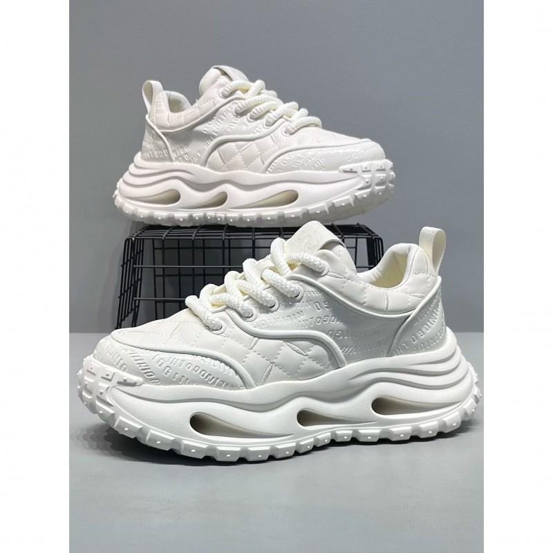 Mens Premium Leather Chunky Sneakers Casual Thick Sole Height Increasing Comfortable Walking Shoes