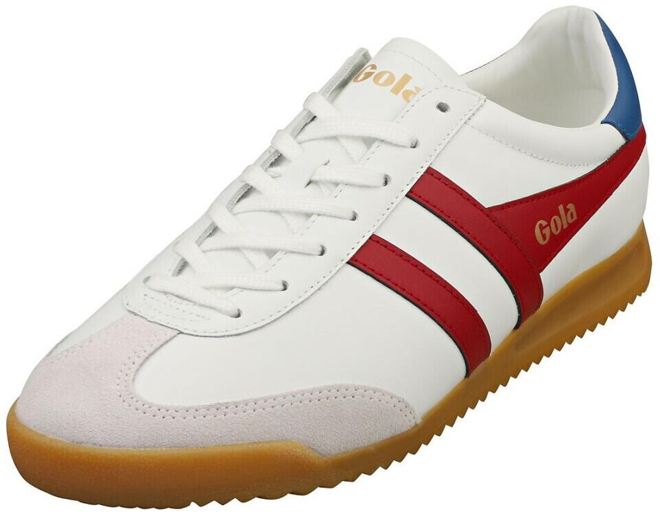 Gola Classics Men's Torpedo Leather Trainers White/deep Red/sapphire