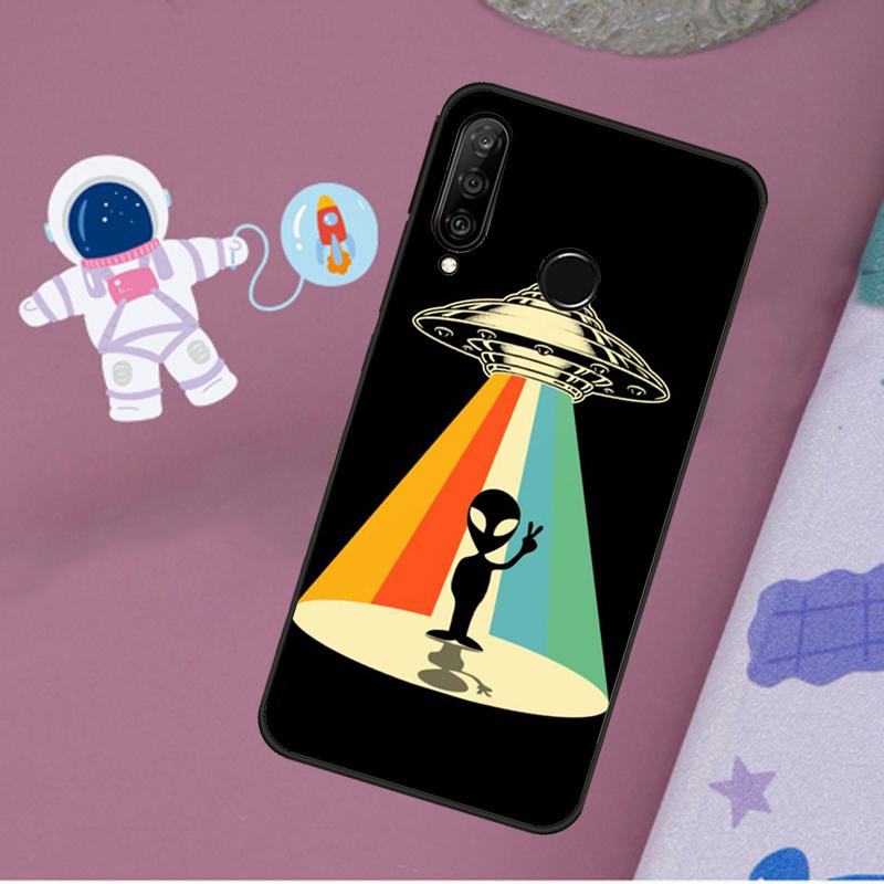 Cartoon Space Alien UFO For Huawei Nova 11i 7i 8i 12i 12s Y73 Y70 Y90 Y60 Y72 Y61 Y91 9 10 SE P40 Lite P30 Pro Case