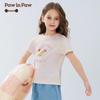 PawinPaw Girls' Cartoon Bear Tie-Dye Print Round Neck T-Shirt