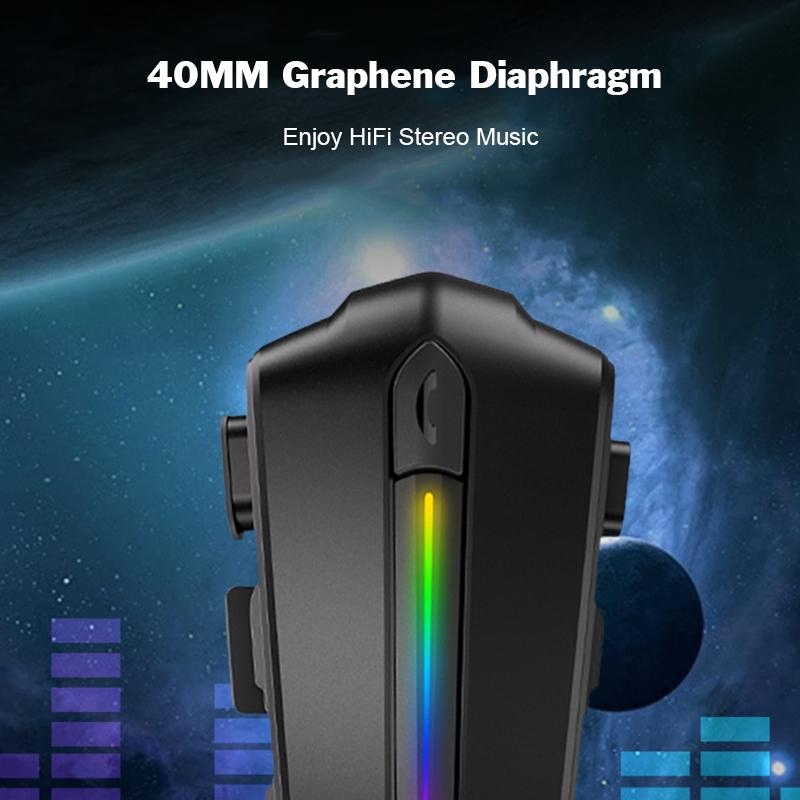 For Motorcycle Helmet Headphones Wireless Earphones Noise Cancel Headset HiFi Stereo Large Capacity IPX6 Waterproof With HD Mic