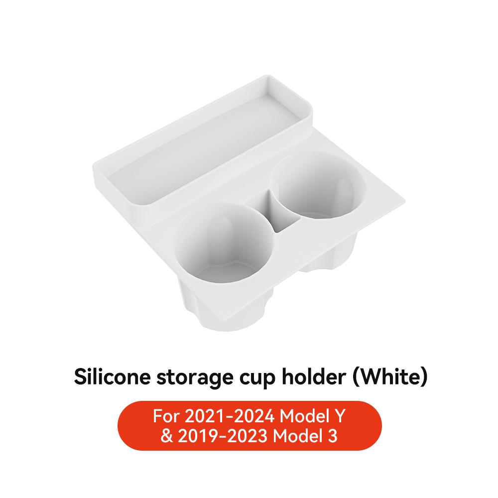 YZ For Tesla Model Y Model 3  Silicone Storage Cup Holder Car Central Control Water Cup Holder Storage Box Car Accessories