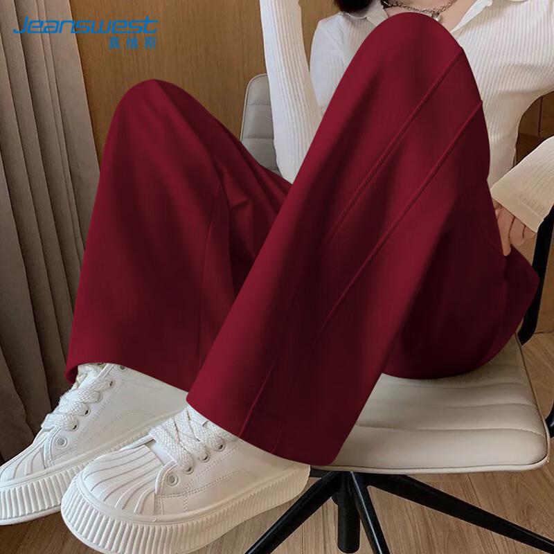 JEANSWEST Women's High-Waist Loose Wide-Leg Casual Pants for Autumn 2025