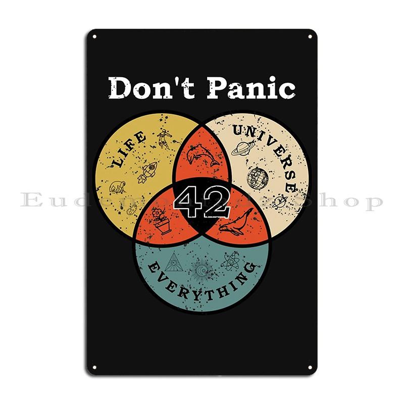 42 Donandx27 T Panik Leben Universum Alles Anhalter Guide Galaxie Metallschild Personalisierte Plaketten Personalisierte