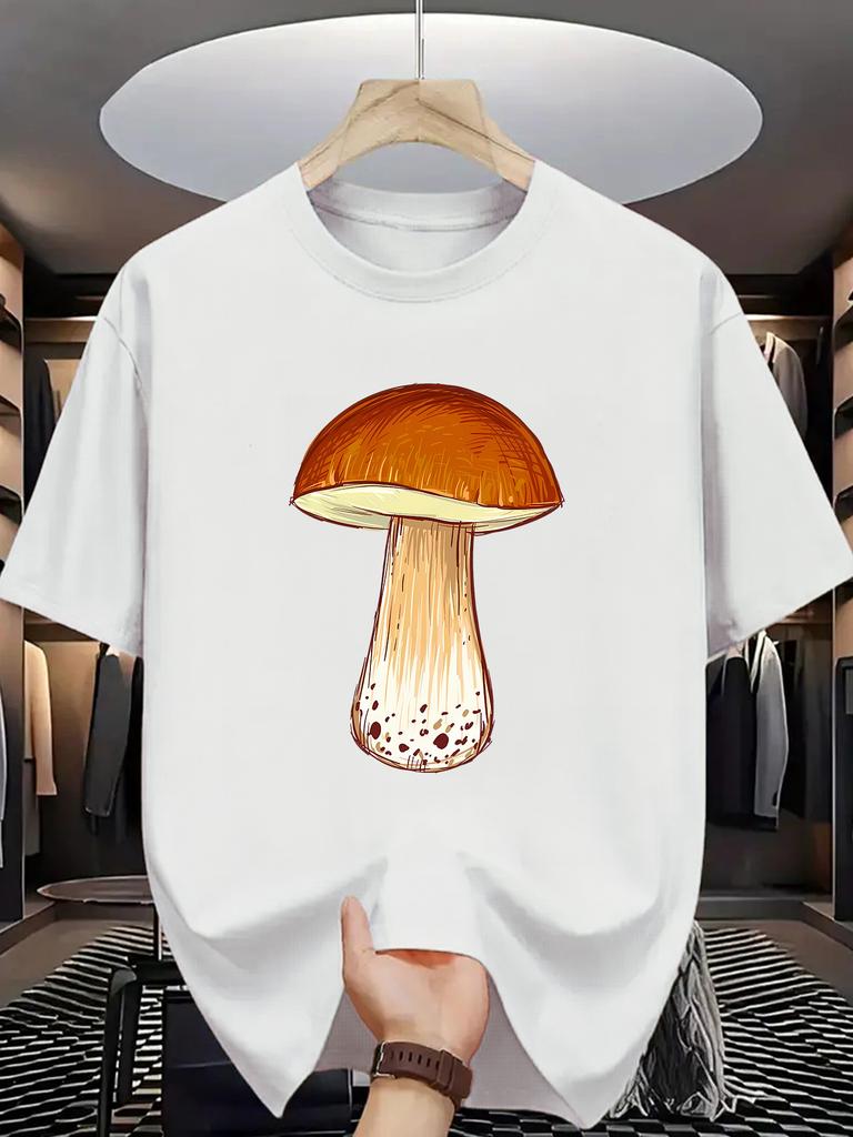 Realistic Mushroom Graphics Vintage Men's Summer T-Shirt Casual Tshirts O-neck short-sleeved Te