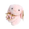 Plush Bunny Rose Arrangement Table Decor With Keychain For Gift And Home Decor