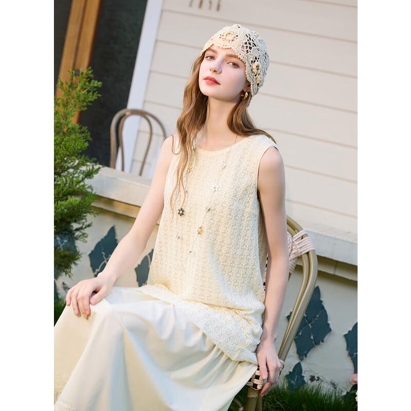 

Длинное платье А-силуэта без рукавов, двухслойное, в стиле Санкай M