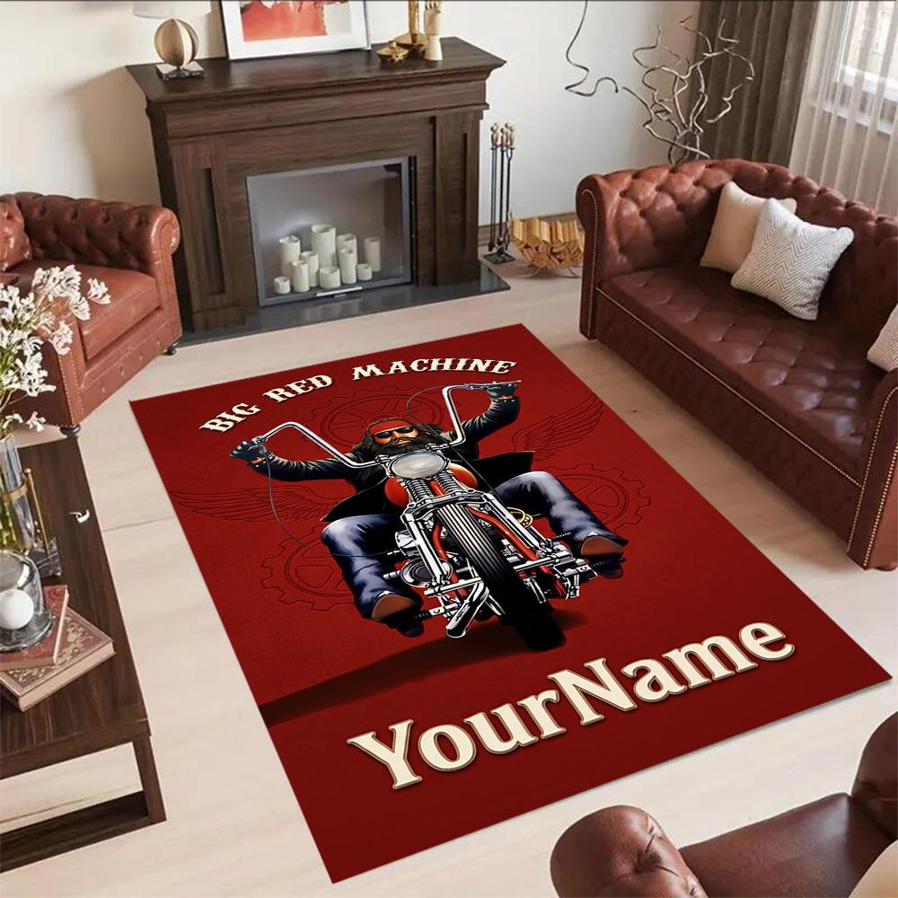 Harley-davidson Motorcycles Customized Name Floor Rug Office Rug Design for Dining Room Bedrooms Playrooms Decorate room Anti-slip Rug