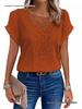 Women's Lace Patchwork Short Sleeve T-shirt for Spring/Summer