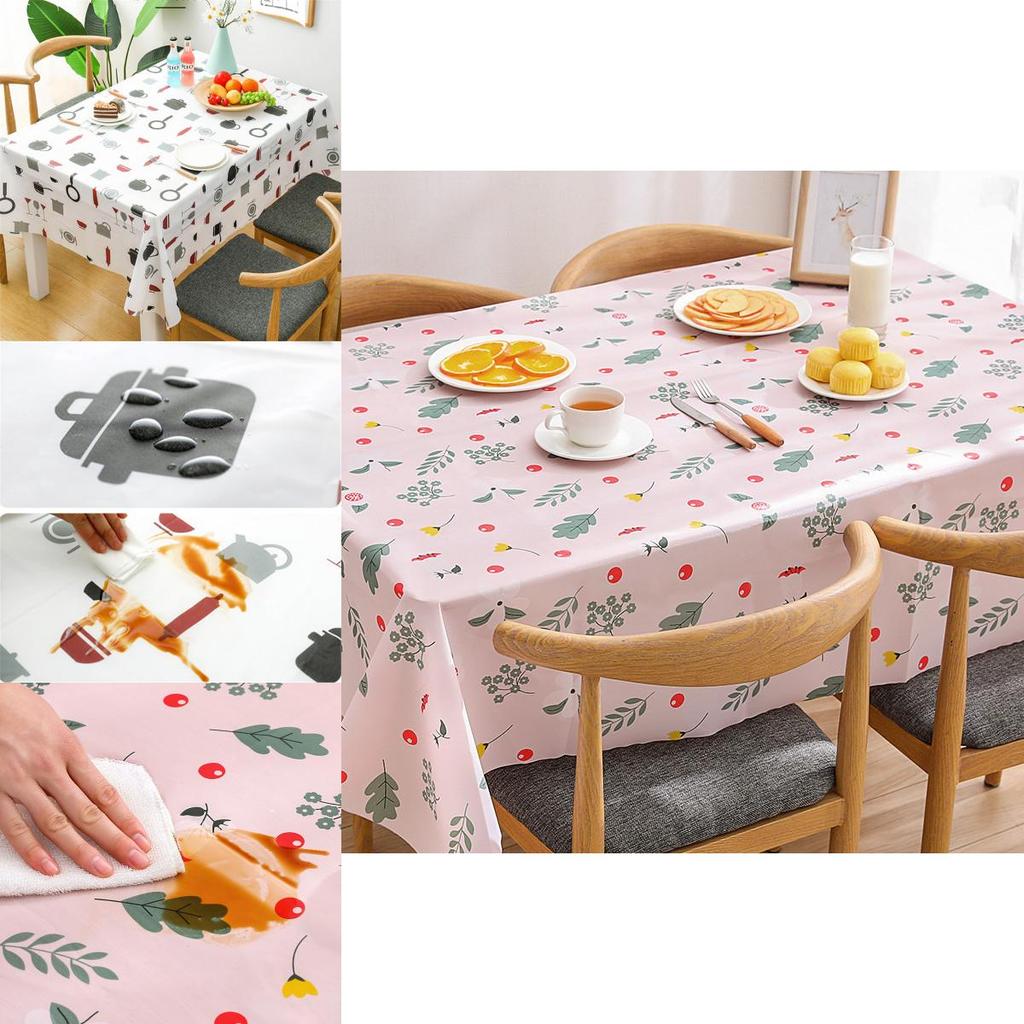 Waterproof Peva Tablecloth With Adorable Cartoon Design Perfect For Home Dining Decor