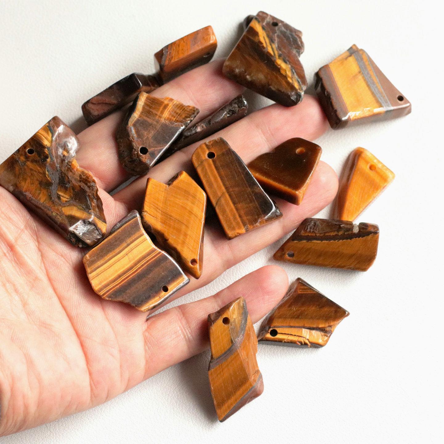 Tiger Eye Irregular Pendant Necklace Sweater Chain DIY Accessory