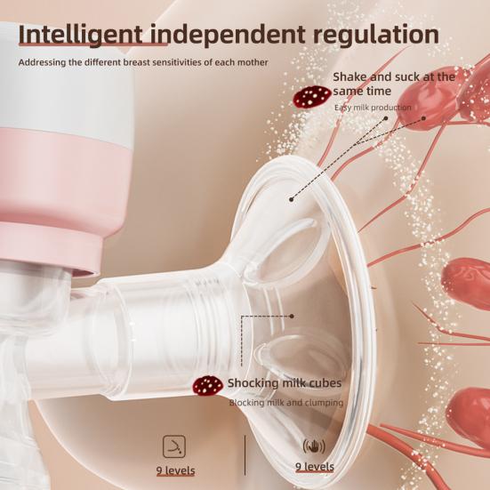 Electric Breast Pump Portable Hands-Free Silent Pump with 2 Modes BPA-Free Manual Breast Milk Extractor for Breastfeeding On-the-Go