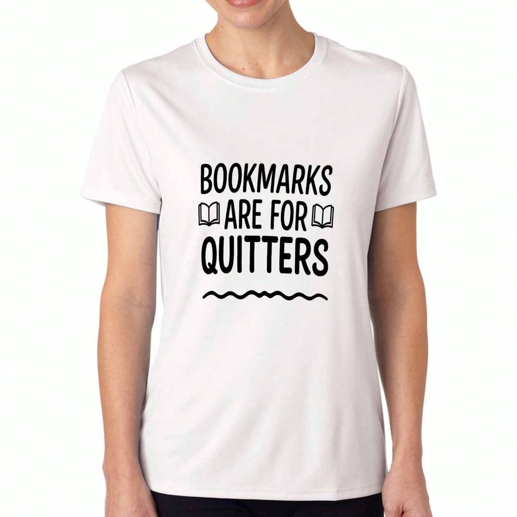 Bookmarks Are For Quitters Unisex's Cotton T Shirt, Premium Cotton Quality Print, Durable, Casual Fashion, Book Lover Tee, Unique Design, Reading Gift