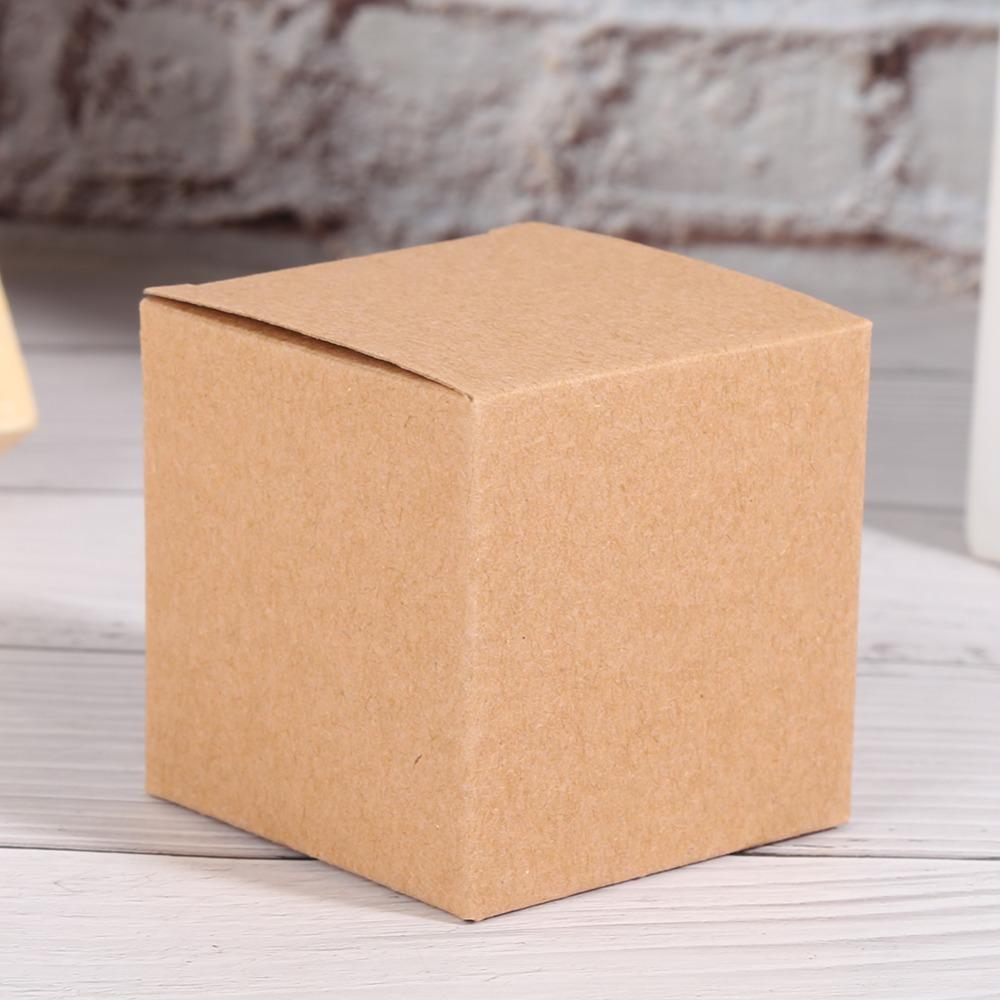 50PCS Brown Boxes With Lids Candy Box Wrapping Supplies Kraft Paper Box  Crafting