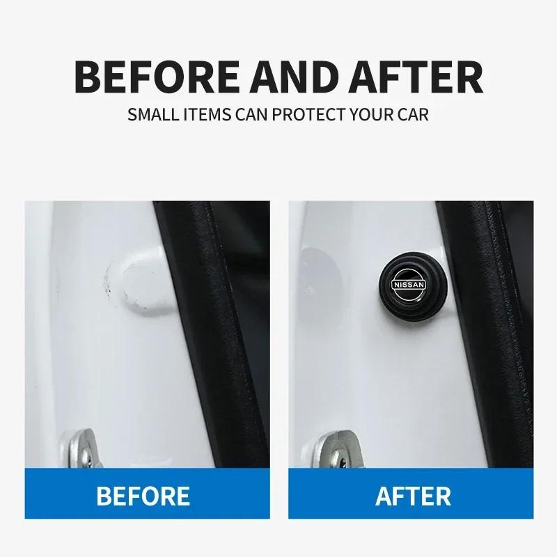1/2/4pcs Car Door Shockproof Pad Anti-collision Silicone Sticker For Nissan X-trail Almera Qashqai Tiida Car Styling Accessories
