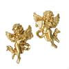 Gold Angel Wall Ornament Sculpted Decor Elegant Cherub Relief