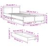 Bed Frame with Drawers Smoked Oak 75 x 190 cm Engineered Wood