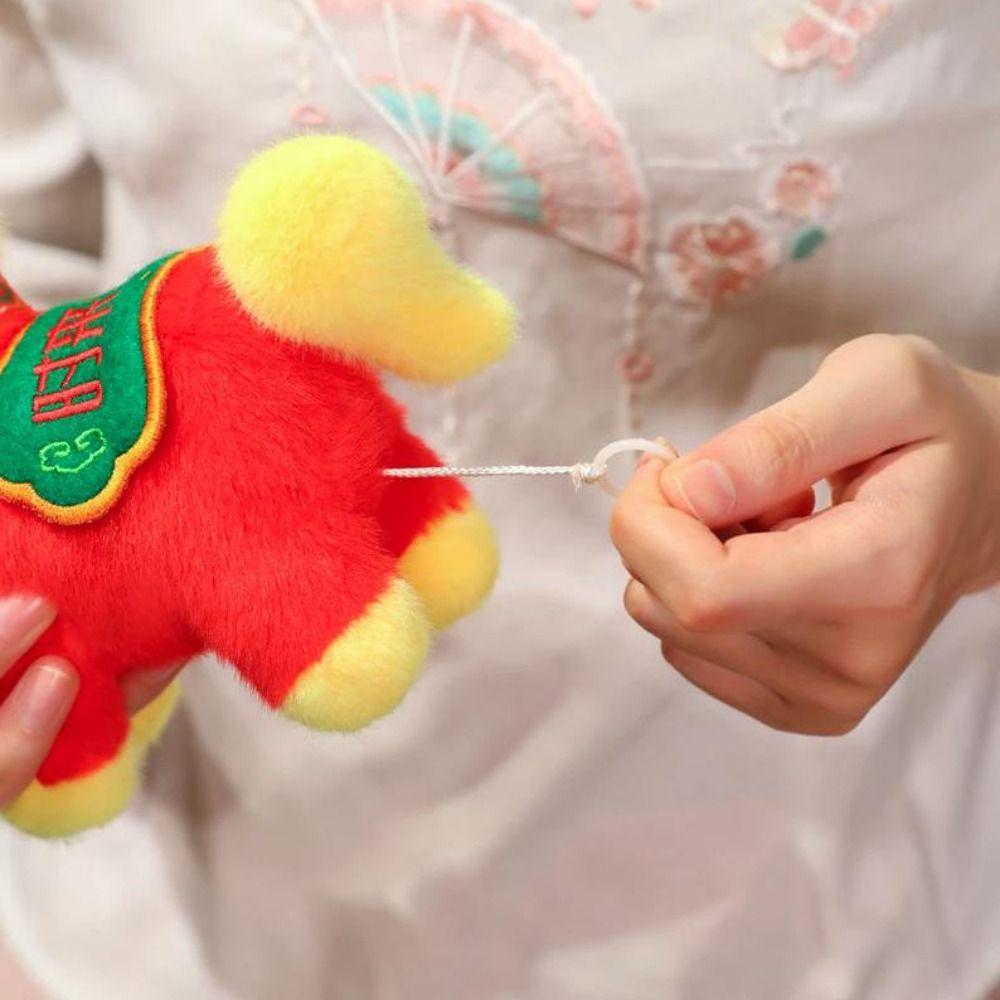 Chinese Style Lucky Pony Pendant PP Cotton Chinese Horse Plush Doll  Festive Decor