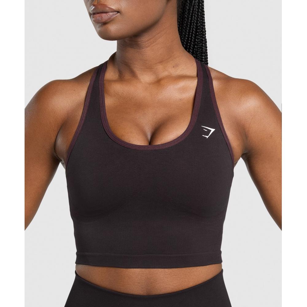 Gymshark Lift Seamless Midi Tank With Shelf Depth Purple Black Marl B2c9q Pb1l