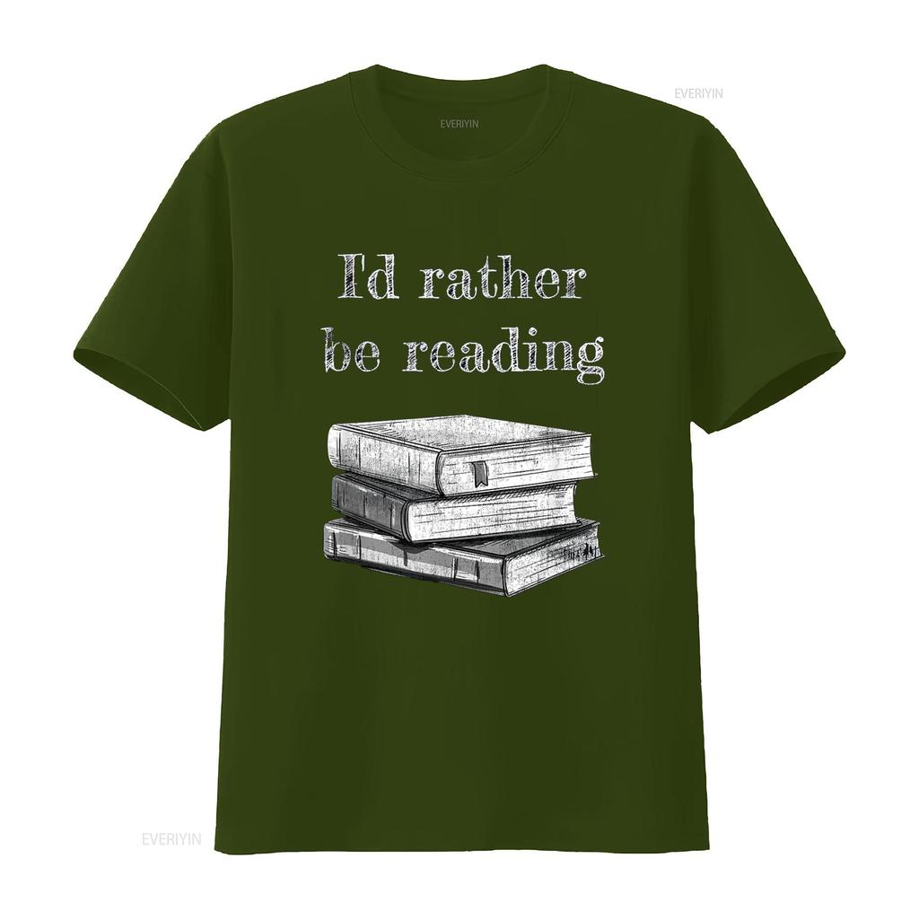 Book Lover I D Rather Be Reading T Shirt Vintage Washed Homme Designer Clothes Stylish Slightly Unisex Comfortable Versatile