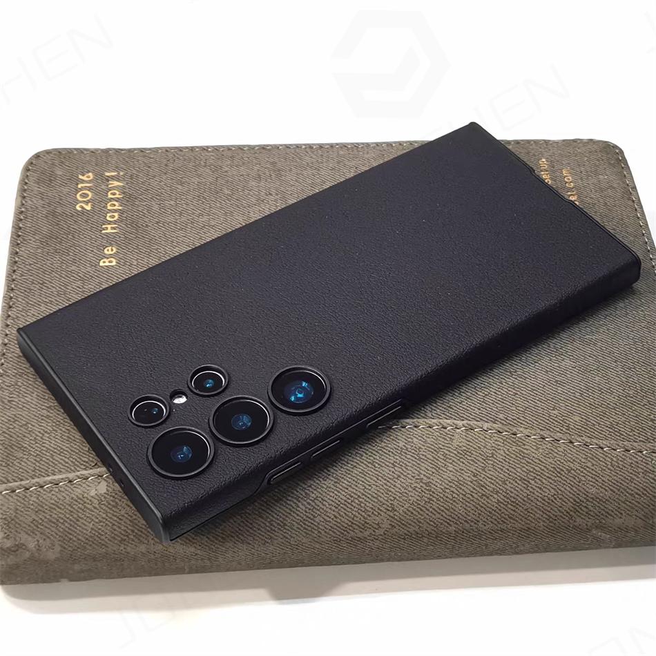 For Samsung Galaxy S2 S24 S23 Ultra 24ultra Leather Curved Case Business Ultra Thin All Inclusive Shockproof Pc Cover