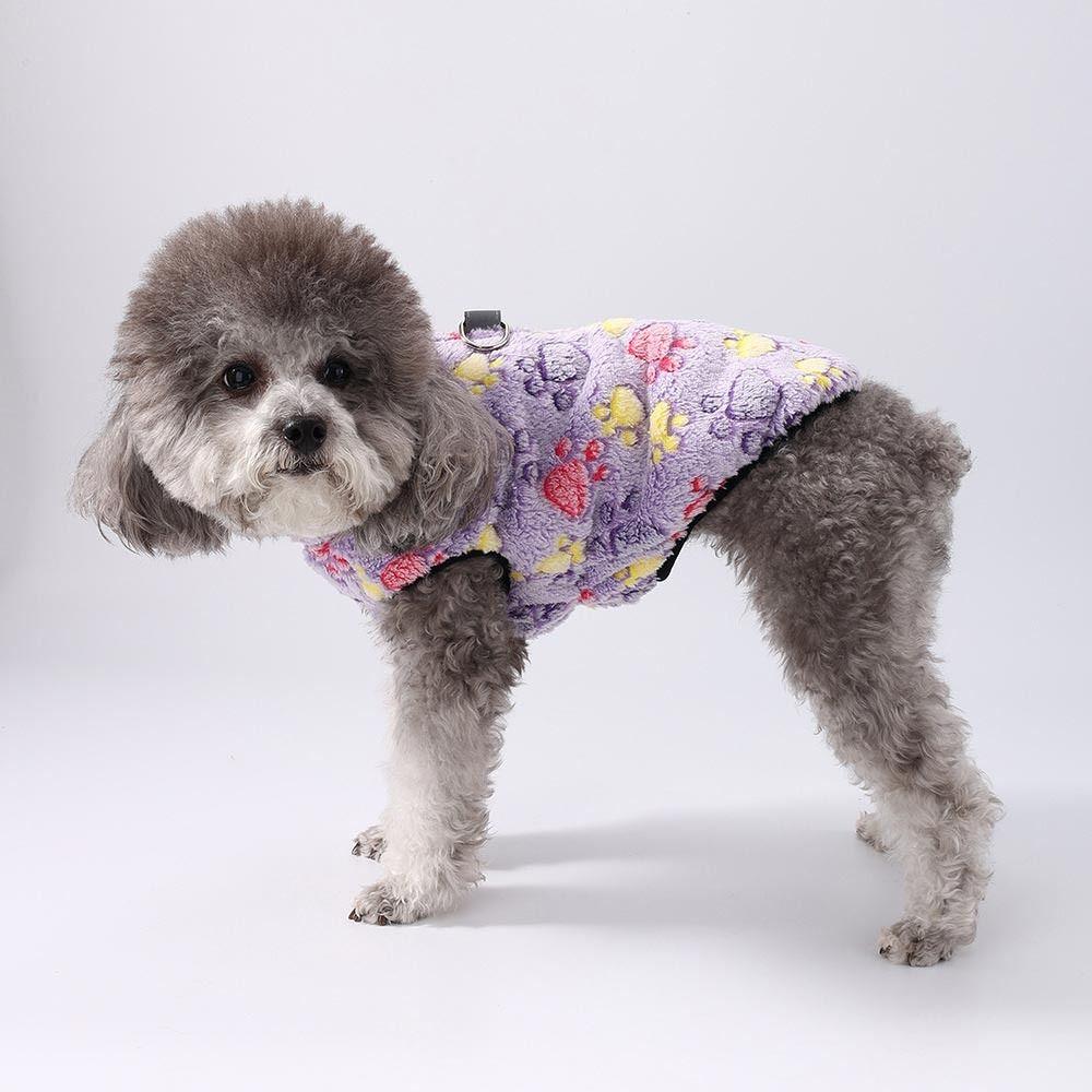 D-ring Winter Dog Clothes Warm Puppy Clothes Cute Dog Coat Jacket  Chihuahua