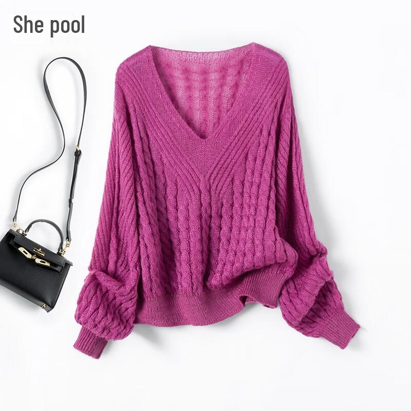 

Tachi Women s V-Neck Loose Long-Sleeve Pullover Sweater S