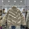 Women's 2023 Winter Korean Fashion Ruffle Collar Loose White Duck Down Jacket.