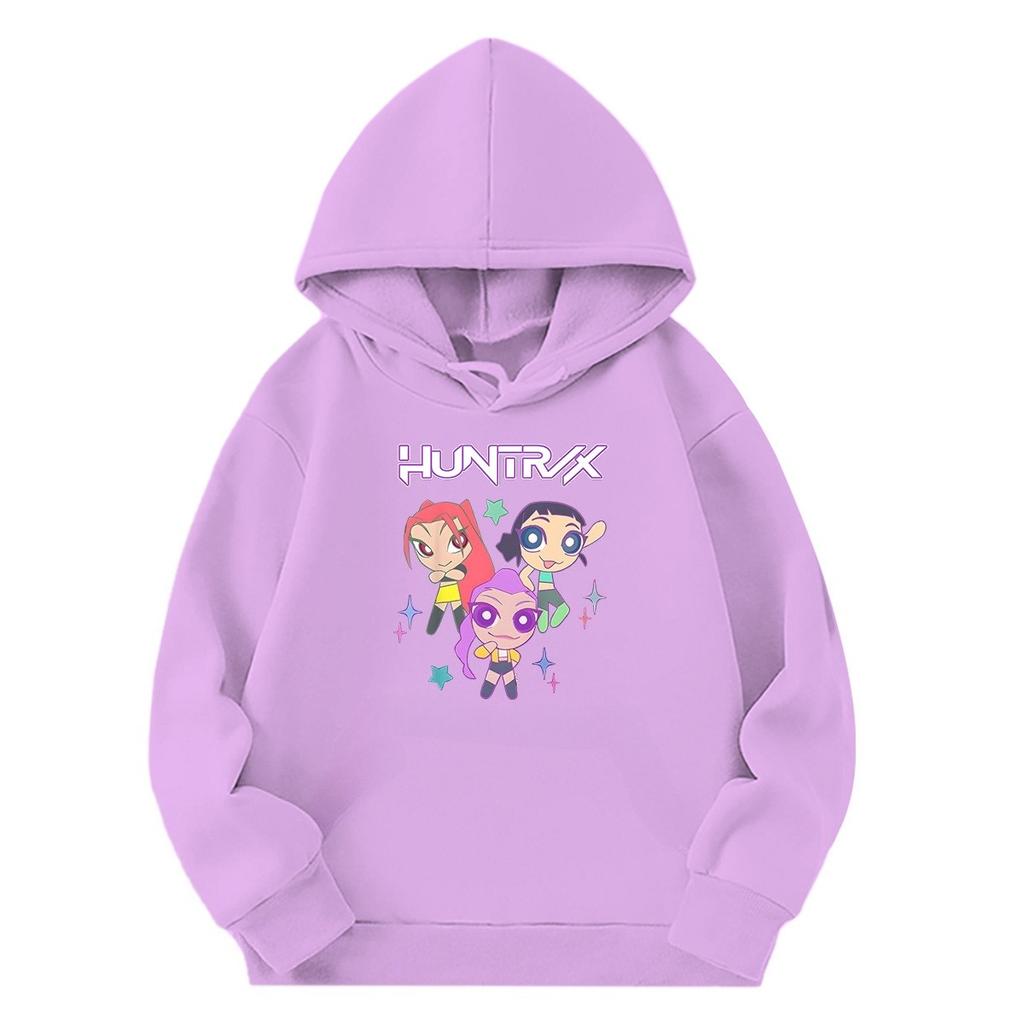 Hettegensere og sweatshirts for barn KPop Demon Hunters trykt løs hettegenser for barn