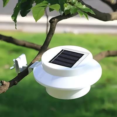 4PC Outdoor Solar Eaves Light 3 LED Solar Fence Lights Outdoor Waterproof Stair Lamp for Railing Wall Decks Garden Yard Lighting