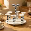 Acrylic Cup Rack with Round Base Space-Saving Chrome-Finish