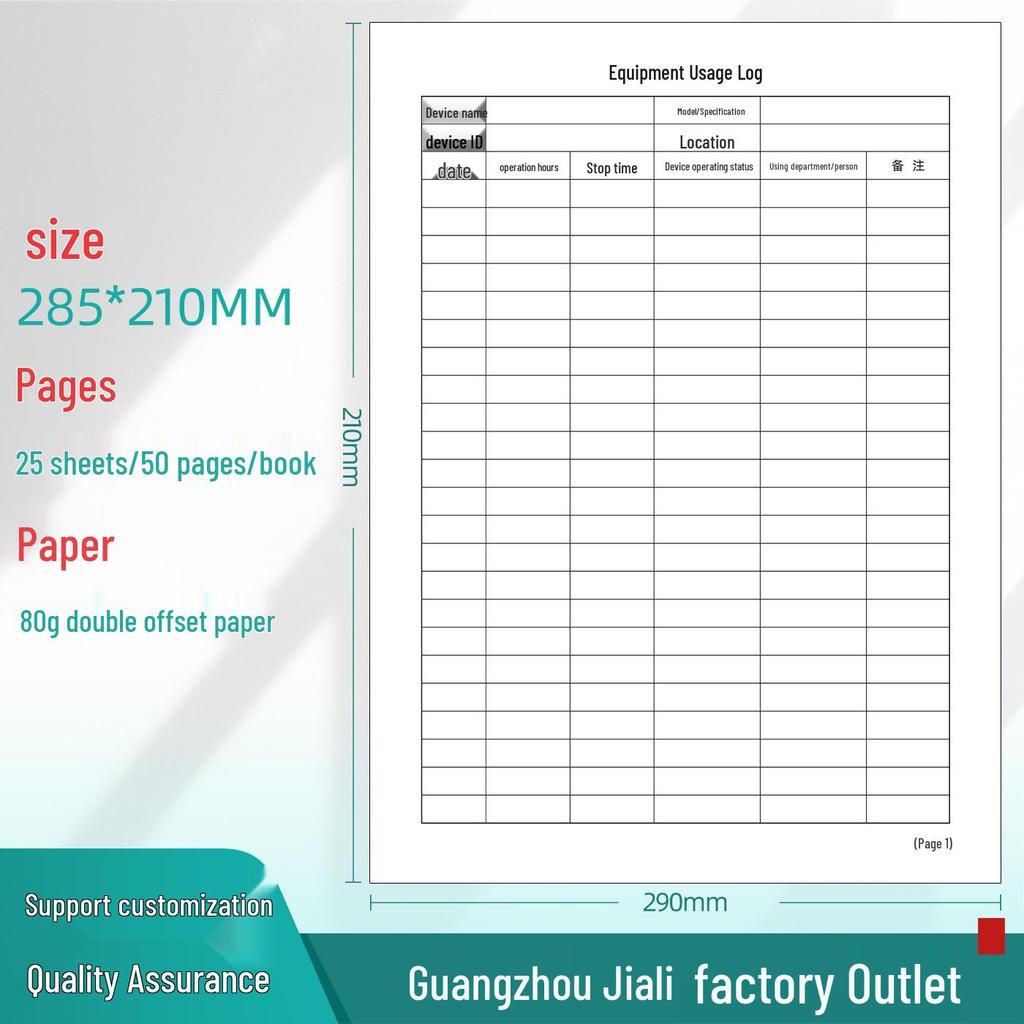 Customizable Equipment Maintenance & Operation Logbook for Workshop Machines