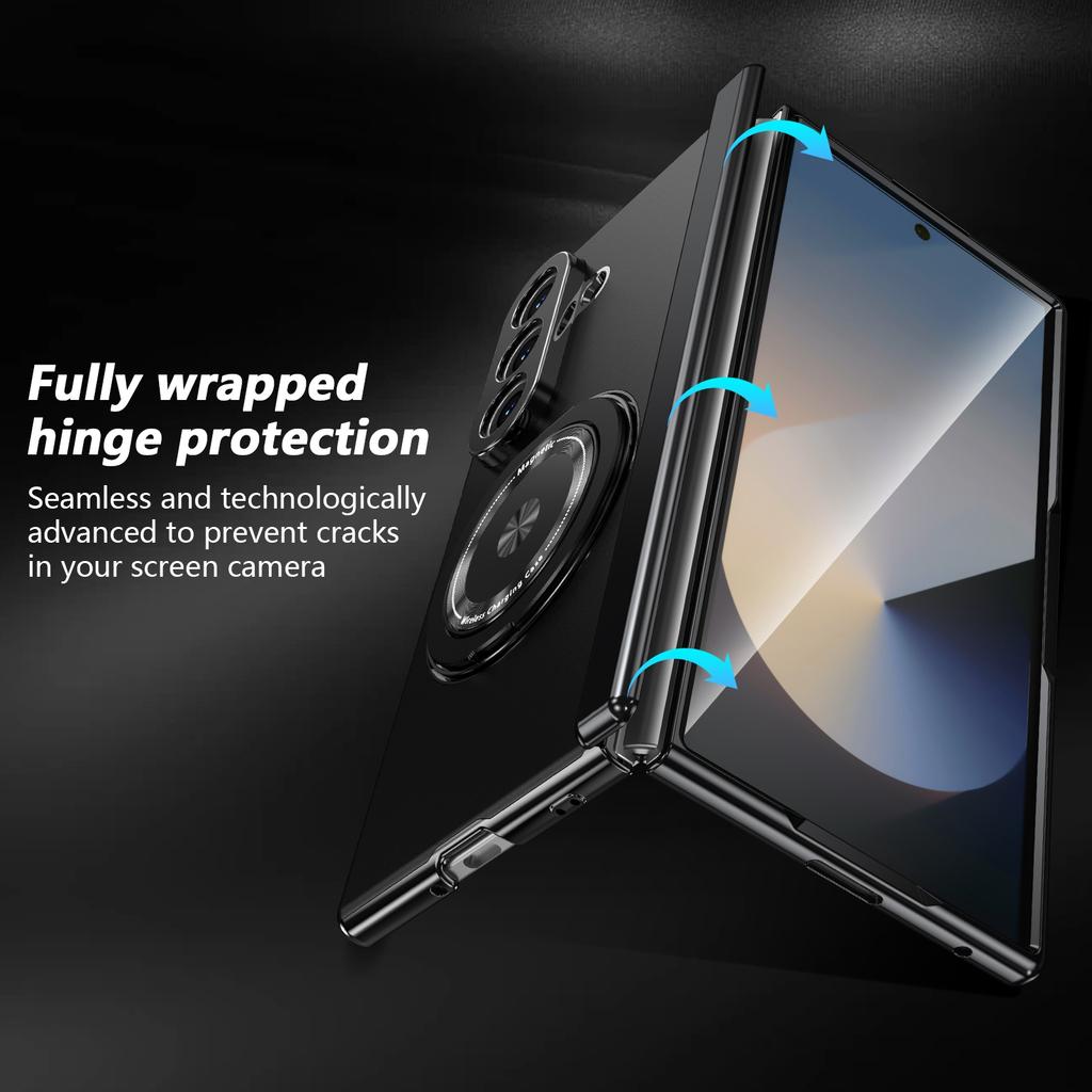 Magnetyczny uchwyt obrotowy 360° Etui na telefon z zawiasem Dla Samsunga Galaxy Z Fold 7 6 5 4 3 Folia ochronna na ekran Osłona odporna na wstrząsy na obiektyw