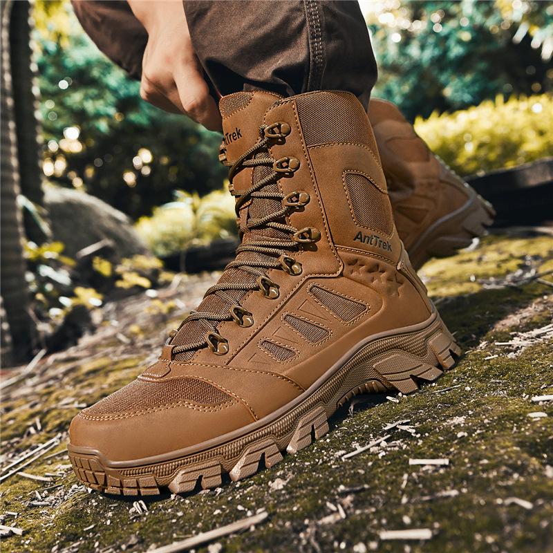 Popular direct sales new off-road training hiking combat comfortable wear-resistant thick-soled military boots hiking shoes