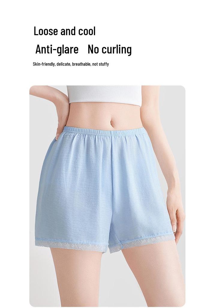 Women's Sheer Ice Silk Safety Shorts - Lightweight, No Roll, Three-Quarter Length, Wear Inside or Outside