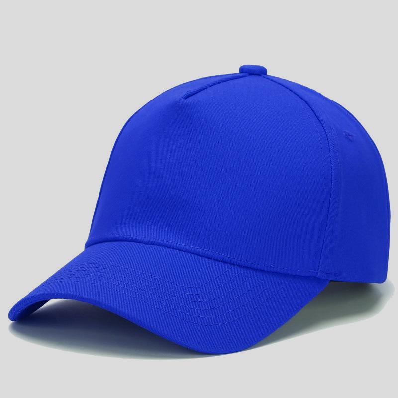 Pure Cotton Five-Panel Baseball Cap with Logo Embroidery, Breathable Sun Protection for Volunteer Activities