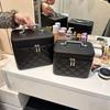 Hochwertige Wasserdichte Damen PU-Leder Kosmetiktasche Tragbare Kosmetiktasche Große Kapazität Make-up Reisekoffer Organizer