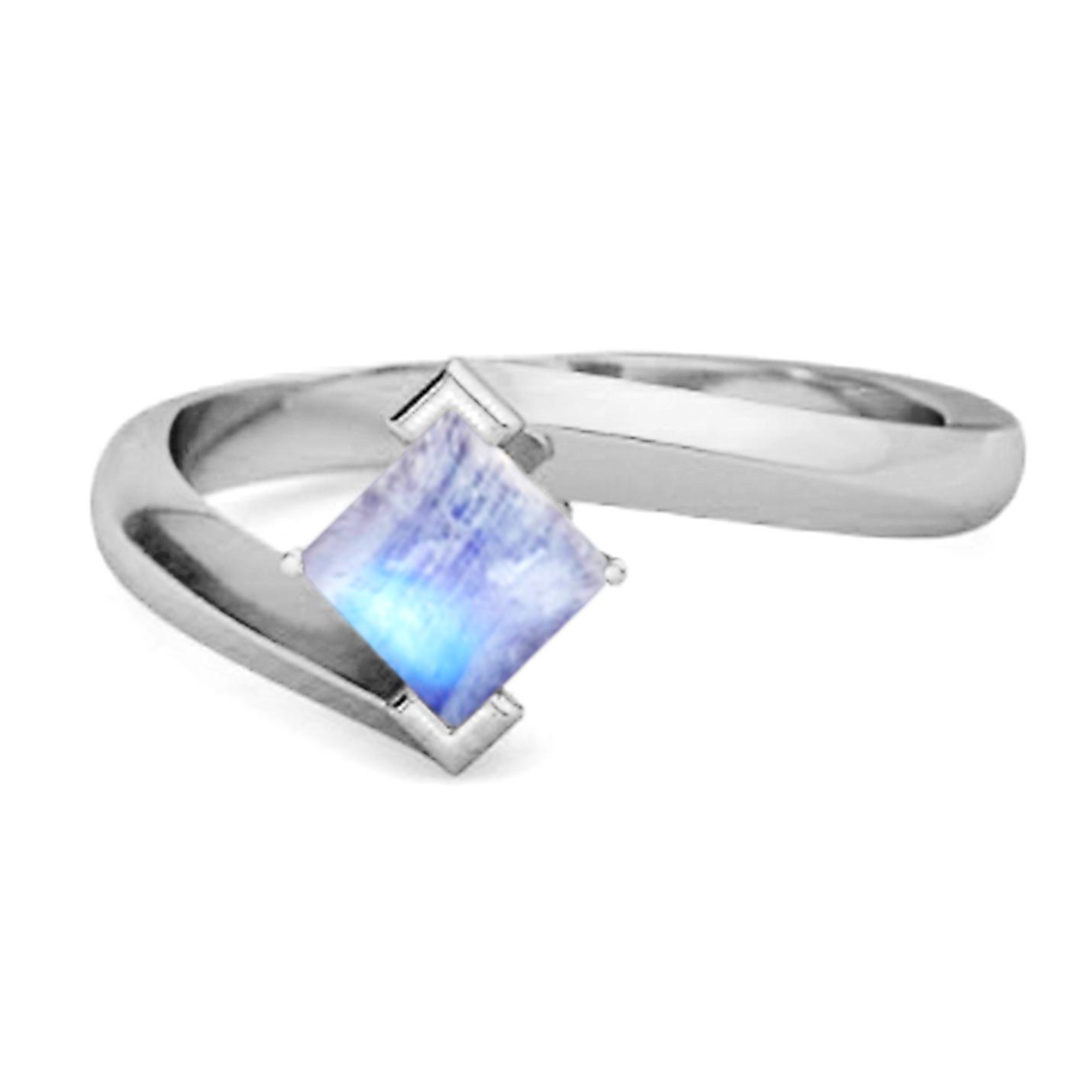 

Moonstone Sleek Tension-Style Ring - 925 Sterling Silver 11.5