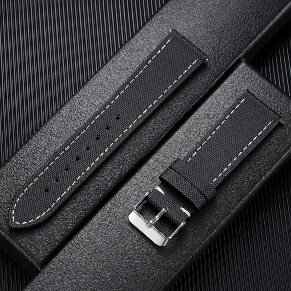 20mm 22mm Sailcloth Watch Straps for Omega for Blancpain Divers Watches Men s Women s Nylon Quick Release Waterproof Watch Band 20mm&with silver buckle