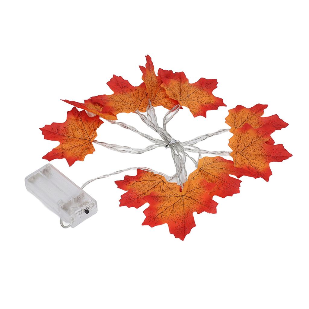 Maple Leaves String Lights with 10 LED Bulbs Battery Operated Fall Garland Lights for Halloween Thanksgiving