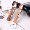 2PCS Stainless Steel Can Opener Wooden Handle Beer Cap Openers DIY Beer Bottle Opener Waiters