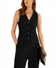 Office Clothes V-neck Button Vest Trousers Solid Color Two-piece Sleeveless Suit for Women In All Seasons