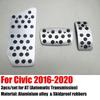 For Honda Civic 2005- LHD Aluminum Pads Pedal Set Gas Accelerator Brake Footrest AT / MT Car Accessories Need Drilling
