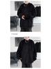 Hong Kong Style Men's Chic Lamb Wool Sweater: Trendy Loose Fit, Solid Color, Autumn/Winter, Plus Velvet Thick Jacket for Couples.